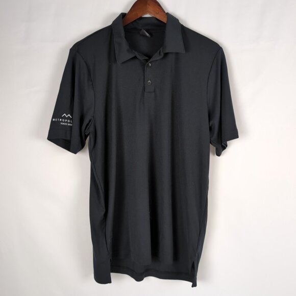 Oakley Men's Black Polo Short Sleeve Two Button Collar Breathable Golf, Medium - Picture 1 of 9